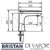 Bristan Ebony Basin Mixer Clicker Dimensions